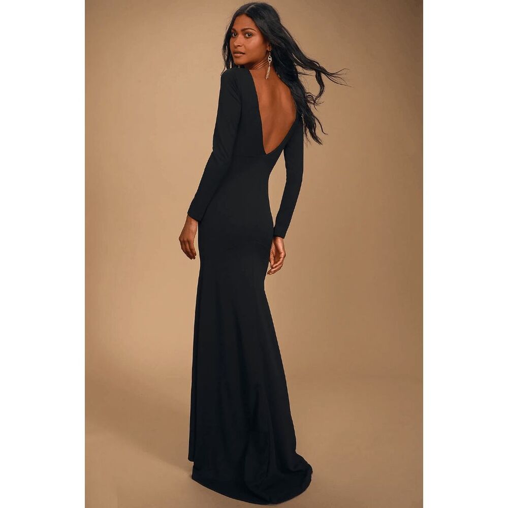 Lulu's Elegant Black Maxi Dress